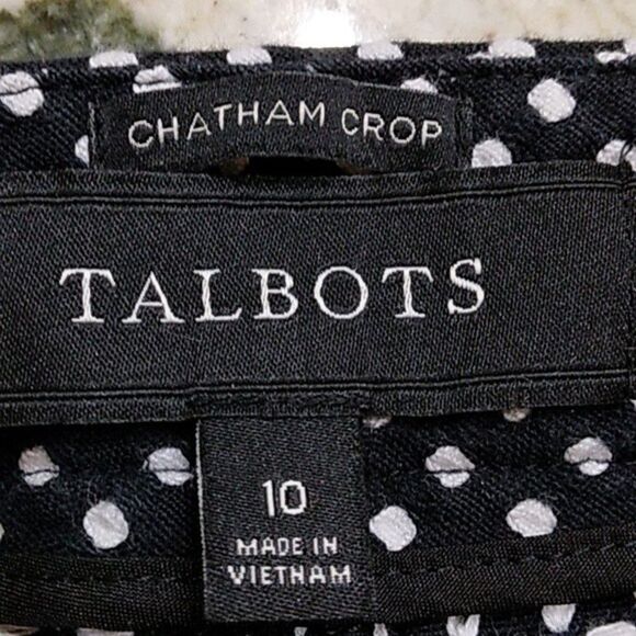 Talbots Chatham Crop Pants Size 10 Stretch Pull On Crop Polka Dot NWOT - Picture 10 of 11
